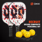 onix pickleball paddls recruit deluxe composite pball set with balls 