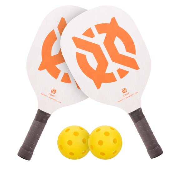 Onix Recruit Pickleball Starter Set Includes 2 Paddles and 2 Pickleballs For All Ages and Skill Levels to Learn to Play_1 pickleball sets