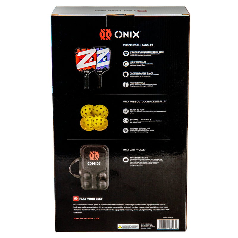 ONIX Pickleball Z1 Starter Kit Includes Two Z1 Paddles, Four Fuse Pickleballs in Easy to Carry Case_9