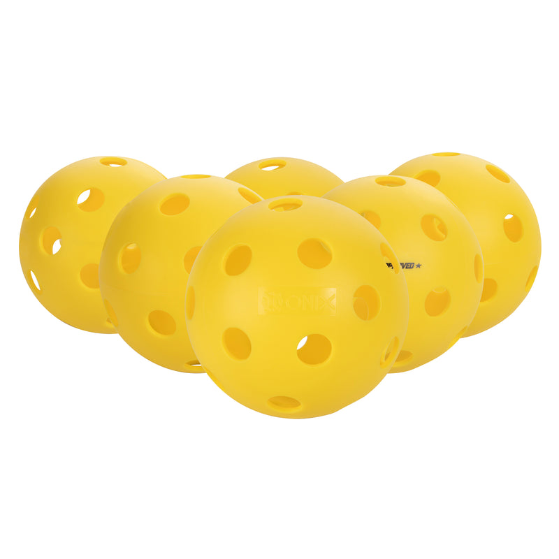 Onix Fuse Indoor Pickleball Balls 6 pack yellow