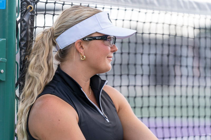 Falcon Pickleball Eyewear on woman