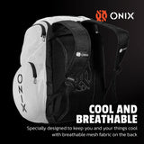 breathable white sports backpack with straps and pockets 