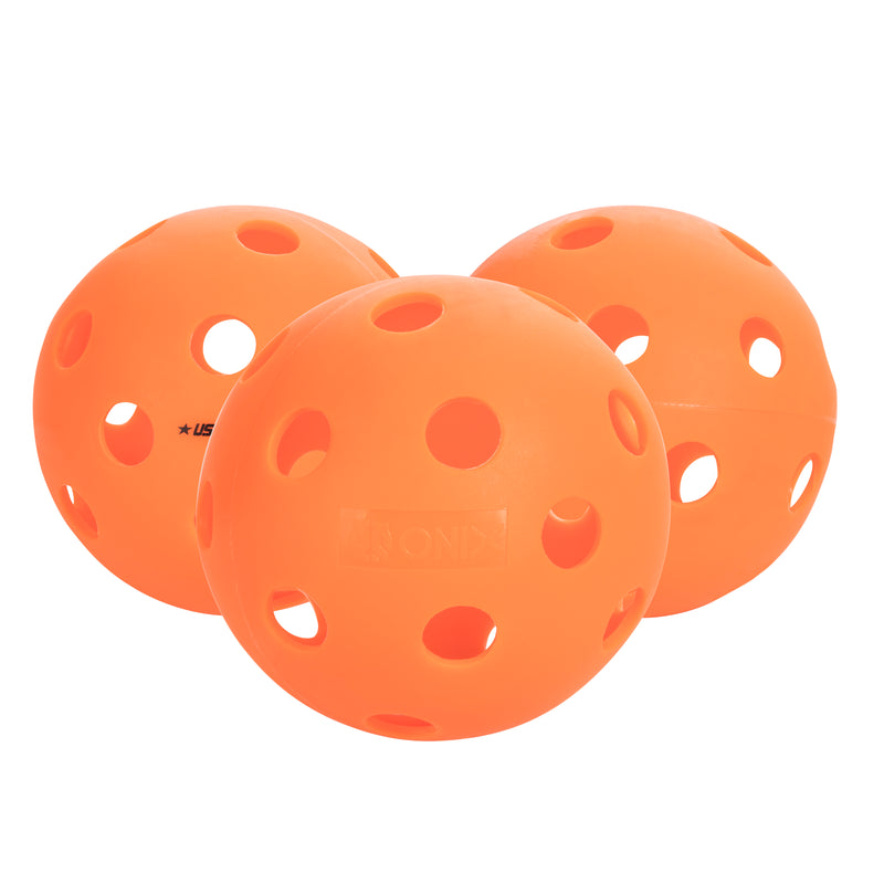 ONIX Fuse Indoor Pickleball Balls 3 Pack orange